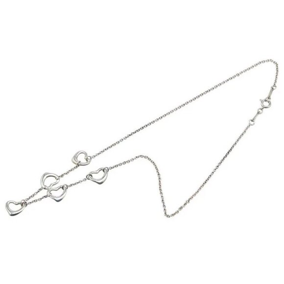 Tiffany & Co. 5 Open Heart Chain Necklace 16" Silver 925 Auth w/Box #97159 - Picture 3 of 7